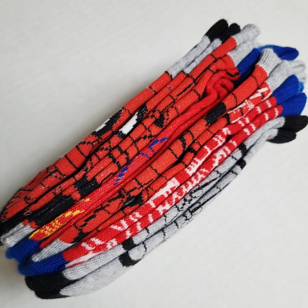 Marvel Spider Man Kids 6 Pair No Show Socks Shoe Size LG 3-9‎ Superhero NWT